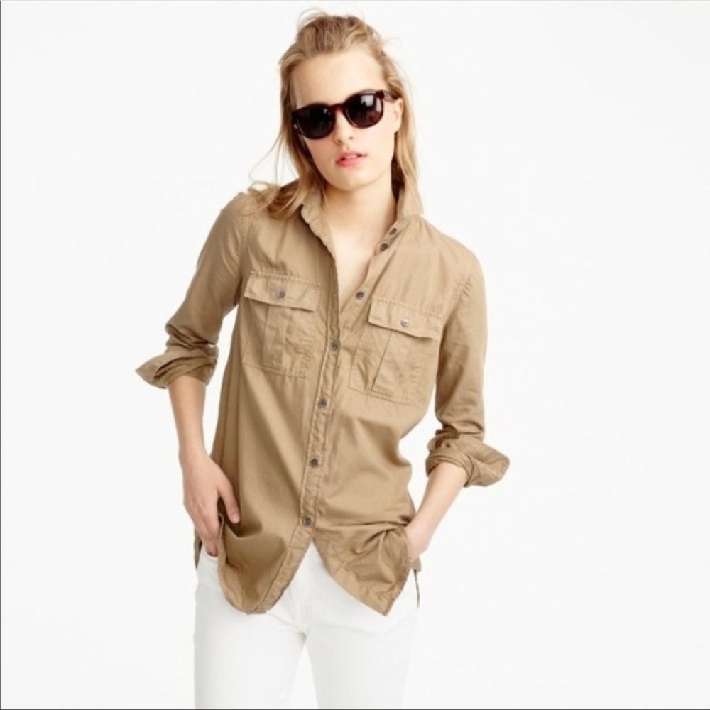 NWT J. Crew Khaki Shirt Safari 00 XXS